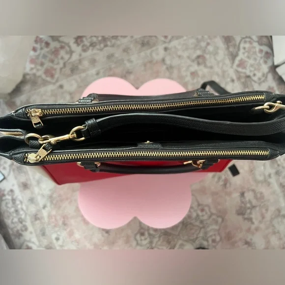 Coach Surrey Carryall Bag Purse in Red color block discontinued color - Picture 6 of 6